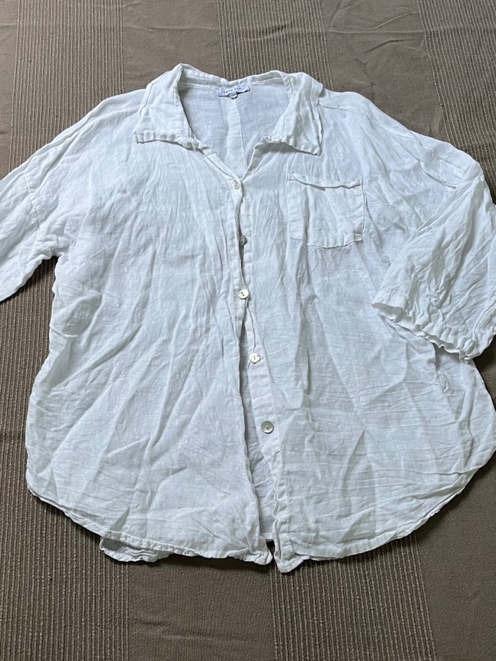 Tempo Paris M/L Linen Button Down Blouse